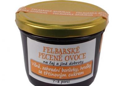 Pečené ovoce višně, zahradní borůvky, hrušky, citron s třtinovým cukrem 230ml
