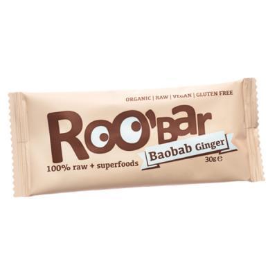 ROOBAR Datlová tyčinka baobab zázvor 30g BIO/RAW